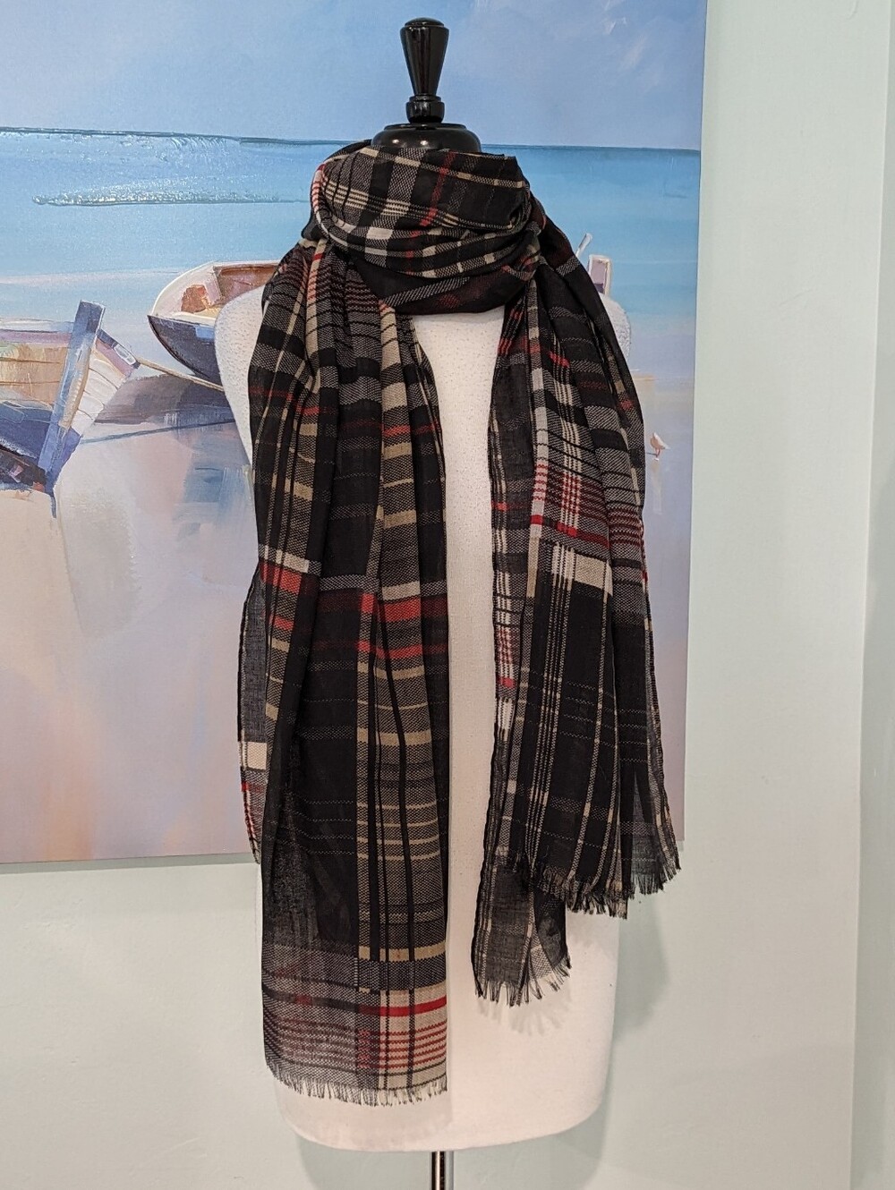 Jessica Simpson Plaid Lightweight Scarf